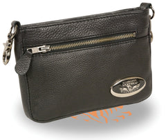Motorcycle women's riding fancy gun holster shoulder bag purse with belt Blk