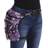 Motorcycle womens Purple Camo Conceal Carry Thigh Leather waist Belt Riding Bag 