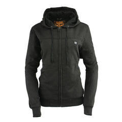 Ladies Motorcycle Biker Heated Blk Hoodie Jacket with chargeable battery Light Weight