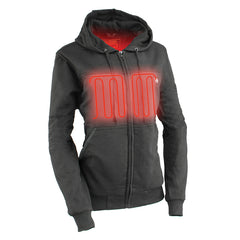 Ladies Motorcycle Biker Heated Grey Hoodie Jacket with chargeable battery Light Weight