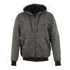 Mens Motorcycle Biker Heated Grey Hoodie Jacket with chargeable battery 