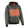 Mens Motorcycle Biker Heated Grey Hoodie Jacket with chargeable battery 