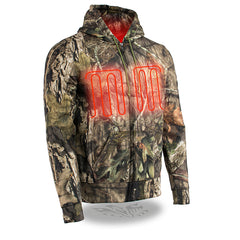 Motorcycle Biker Heated Camo Hoodie front and back heating Jungle Mossy