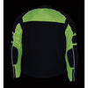 Mens Motorcycle Mesh Racer Jacket Blk Neon Green with removable rain Jacket Liner 2 Gun pockets 