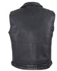 Men's Motorcycle Double Pistol pete Utility style Leather Vest with 2 Chest pockets 