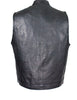 Mens Biker Riding Patch Holder 7 Pocket leather vest with High zipper 