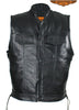 Men's Riding son of anarcy leather vest with side laces big sizes upto 7xl 