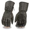 Motorcycle men's butter soft Guantlet Long leather gloves with rainmitton 