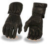 Men's Motorcycle butter soft long waterproof gel palm padded knuckle leather gloves 