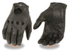 Men's American Deer skin perforated driving leather gloves with snap closure 