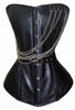 Women's Blk Sexy Bustier Leather Corset Lingerine with Chains 