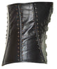 Women's Blk Sexy Bustier Leather Corset Lingerine with 6 front buckles and studs 