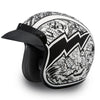 Mens Motorcycle White DOT Shiny Gloss Daytona 3/4 Graffiti FMV 218 Standard Helmet New 