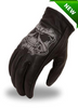 Men's Motorcycle butter soft gel palm reflective skull leather gloves 