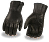 Motorcycle Men's butter soft long leather gloves with side set zipper cuff Lined 