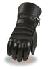 Motorcycle Men's Long soft leather raincover gloves with zipper thermal lined 