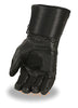 Motorcycle Men's Long soft leather raincover gloves with zipper thermal lined 