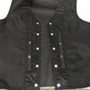 Men's Motorcycle Leather Vest Chest pockets with Side Laces & 2 Gun Pockets inside 