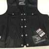 Men's Motorcycle Leather Vest Chest pockets with Side Laces & 2 Gun Pockets inside 