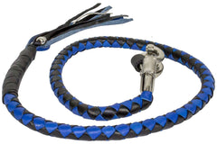 Motorcycle Blk/Blue braided old school get back whip