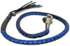 Motorcycle Blk/Blue braided old school get back whip 
