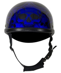 Motorcycle Riding Shiny Eagle Blue Burning Skull design graphic non dot