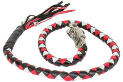 Motorcycle Blk/White/Red Biker old school get back whip