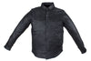 Men's Blk Motorcycle Leather Shirt with 2 chest pockets 