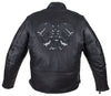 Men's Motorcycle Front Back Reflective Skull Leather jacket 